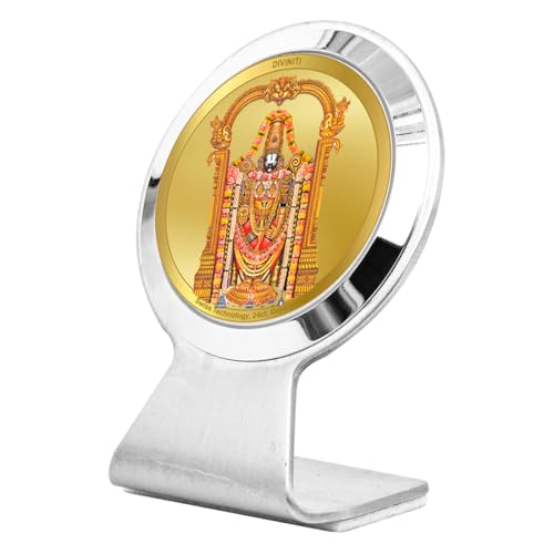 Image of DIVINITI 24K Gold Plated Religious Car Dashboard Frame | Premium God Idol Frame for Car, Home Mandir & Office Table | Spiritual Gift, Decorative Showpiece