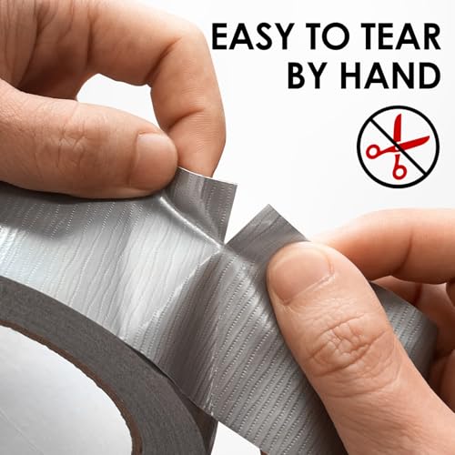 Image of Duct Tape Heavy Duty - 2 Inch x 30 Yard, Strong Adhesive and No Residue, Waterproof Duct Tape Tearable for Indoor or Outdoor Binding and Packing Projects, Multi Purpose Repairs (Gray)