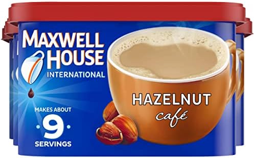 Maxwell House International Hazelnut Café-Style Instant Coffee Beverage Mix (4 ct Pack, 9 oz Canisters)