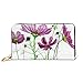 Produktbild JHGFG Mode Handtasche Reißverschluss Brieftasche Vektor Garten Blumen Cosmos Bipinnatus Telefon Kupplung Geldbörse Abendkupplung Blockieren Leder Brieftasche Multi Card Organisieren