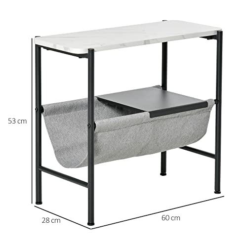 HOMCOM Tavolino da Salotto con Mensola Rimovibile