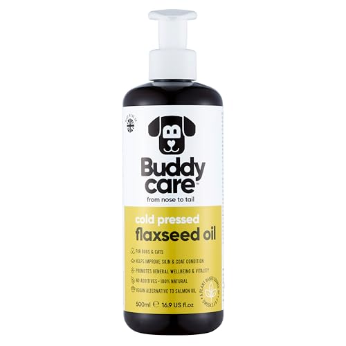 Buddycare Flaxseed Oil - 16.90 fl.oz - Natural Supplement for Dogs & Cats - Rich in Omega-3 Fatty Acids for a Healthy Coat and Skin