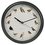 URBNLIVING Bird Wall Clock with Real Bird Sounds Each Hour - Singing Birds Musical Clock for Home Wall Decor - Hanging Clock with Hourly Bird Chirp Sounding