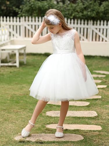 ABAO SISTER Flower Girl Dress Lace Tulle Backless Pageant Wedding Junior Bridesmaid Birthday Party Dresses 2-13 Years3