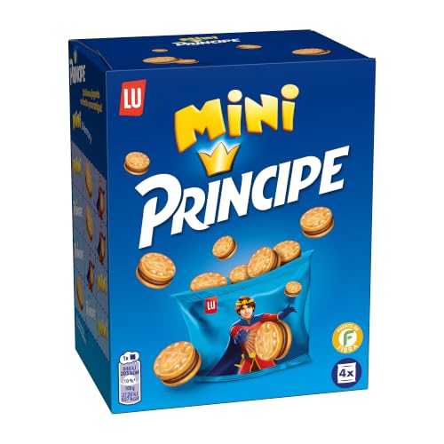 Príncipe Mini, Galletas Sándwich Rellenas de Crema de Chocolate con Leche, Pack 4 x 40g