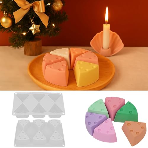 Molde de silicona triangular para queso 6 cavidades miniatura 2