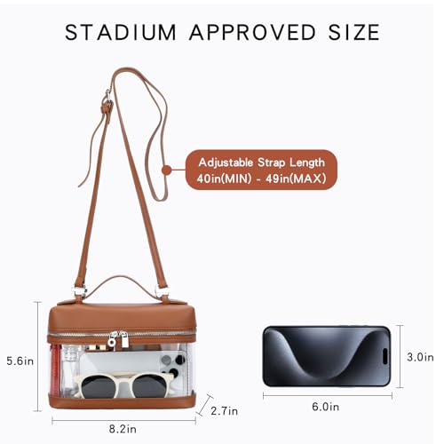 Image of KKXIU Clear Crossbody Bags for Women Purses for Concerts Sports | Transparent Vegan Leather Purses Stadium Approved