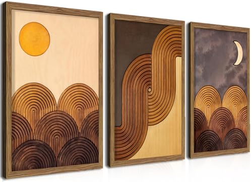 raiqtols Abstract Framed Wooden Canvas Wall Art...