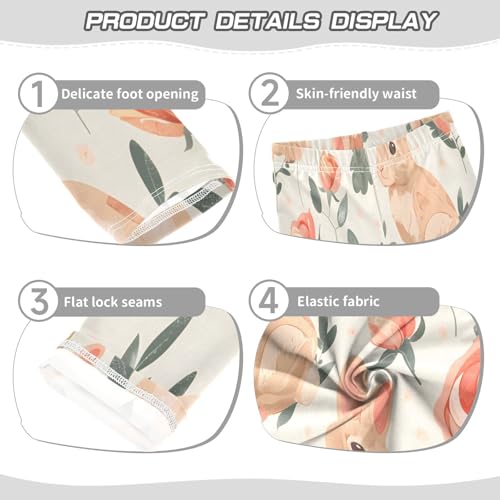 Toddler Girls Leggings Printed Yoga Pants Leggings Rabbit Rose for Kids3