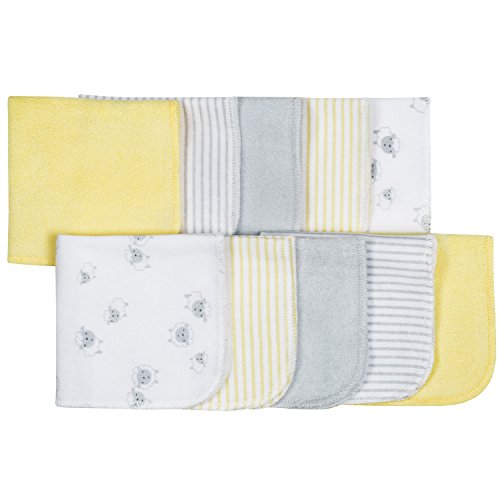 Gerber Baby 10-Piece Terry Washcloths, Lamb, 9