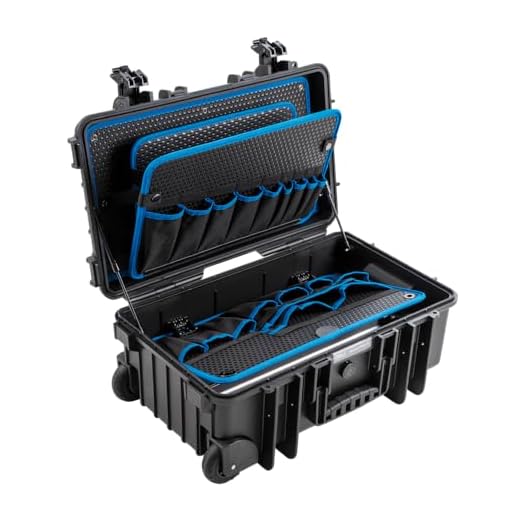 B&W Werkzeugkoffer Jumbo 6600 mit Gasdruckfedern (mit Werkzeugeinsteckfächer, Koffer aus PP, Volumen 26,4 l, Innenmaße 500x285x185 mm, ohne Werkzeug) 117.20/P-G