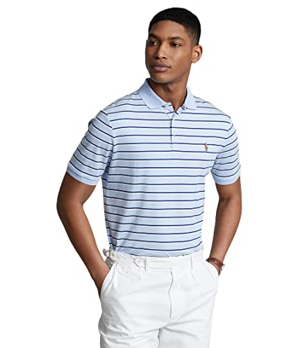 Image of POLO RALPH LAUREN Classic Fit Soft Cotton Polo Shirt Elite Blue Multi 2XL