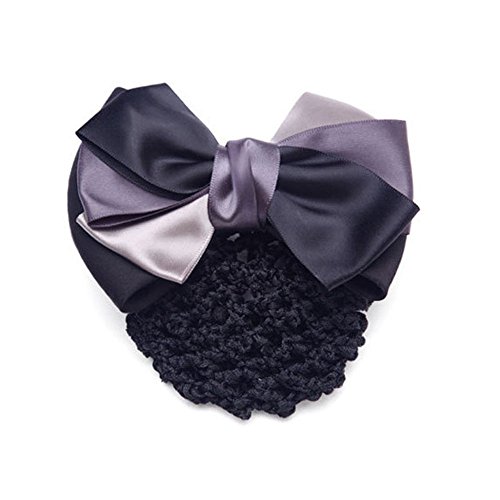DAWEIF Women Professional Hair Bun Cover Net Snood Hairnet Bowknot Decor Barrette Hair Clip Bow Lace Flower Hair Accessories Headdresses