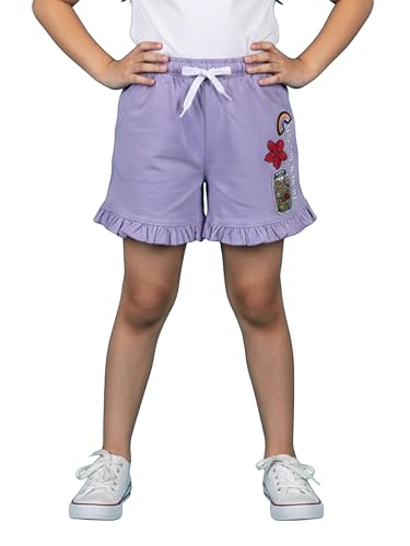 Image of KiddoPanti Girls 100% Cotton Bottom Hem Frill Hot Shorts