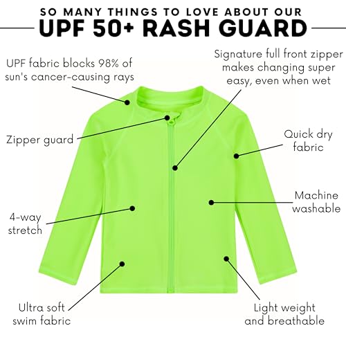 Image of SwimZip UPF 50+ Rash Guard, Long Sleeve Swim Shirt for Boys and Girls