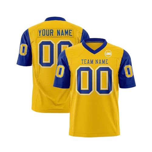 Genérico Camisetas Rugby Personalizadas para Adultos jóvenes y preescolares, Uniforme Fútbol Americano Impreso Personalizado con Nombre del Equipo número y Logotipo.