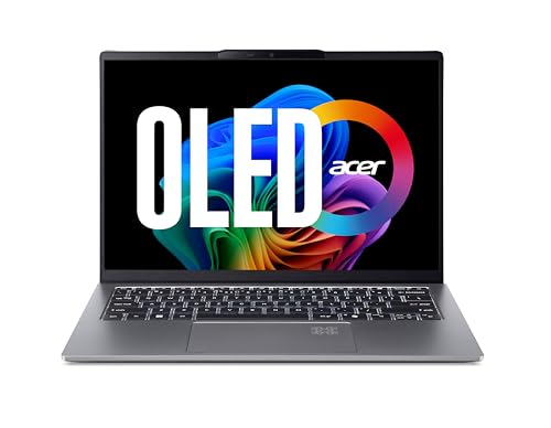 Acer Swift Go 14 AI OLED (SFG14-64-R3EW) AI Laptop, Copilot+ PC, 50 Tops, 14' WUXGA 2K OLED Display, AMD Ryzen Al 7 350, 16 GB RAM, 512 GB SSD, AMD Radeon 860M, Windows 11, QWERTZ Tastatur, Silber