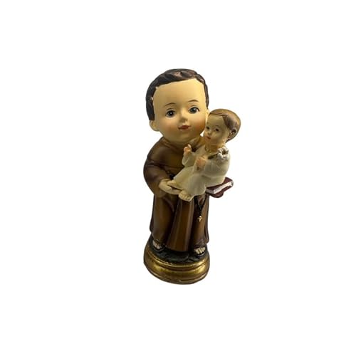 DRW Figura San Antonio Infantil de Resina Pintado a Mano 10x3x4 cm