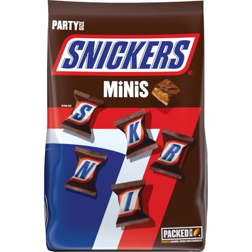 SNICKERS Minis Size Milk Chocolate Candy Bar Bulk Assortment, 35.6 oz Bag