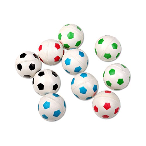 Schramm® 10 Stück Flummis Fußball Design ca. 27mm Flummi Springball Hüpfball Mitgebsel Tombola Kindergeburtstag