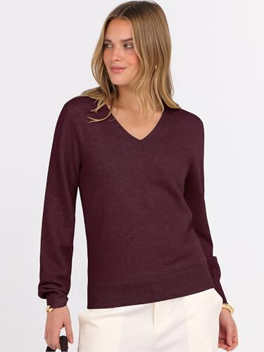 Image of ANRABESS Women's Long Sleeve V Neck Basic Sweaters | Classic Pullover Tops,Soft Loose,Business Casual Work,Travel Vacation,All Day Wear,Fall Spring Outfits,Winter Layer Clothing