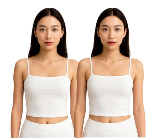 Image of Women's Seamless Long Crop Top Combo | Lightly Padded Smooth Stretchable Camisole Bra for Daily Comfort & Support | Pack of 2