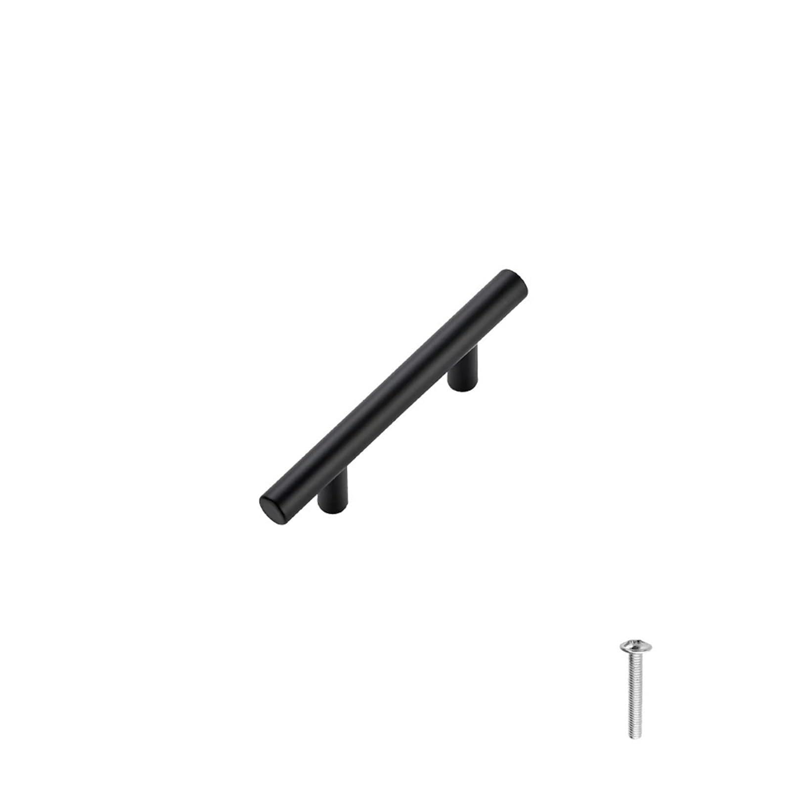 GYTTDERFL Kitchen Handles 2 件 Stainless Steel Cabinet Handles 10/15/20cm (4/6/ 7.8 Inch) Brushed Nickel/Black/Gold Cabinet Pulls - Drawer Pulls(Black-10cm(2Pcs))