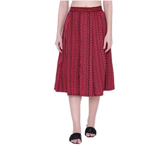 Mannat Diva Floral Print Mid Calf Length Women Panel Polyester Skirt EDIT-SKIRT-01- S-picture-27