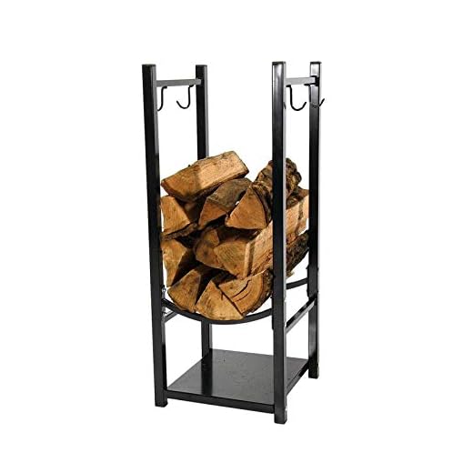 Vedställ Tungt smidesjärn Log Binhållare Inomhus Utomhus Heavy Duty Firewood Log Rack med trähållare Eldstadstillbehör Vedhållare för vedförvaring
