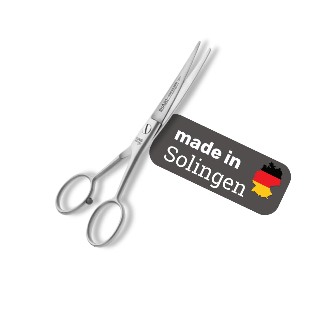 EHASO Premium Pfotenschere 13 cm leicht gebogen für Hunde | Abgerundete Schere, Gebogene Schere, Klein und