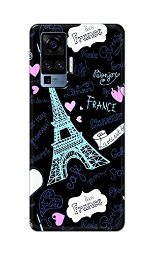 Image of PRINTFIDAA Lovers Famous Place Eiffel Tower in Paris Printed Designer Hard Back Case Cover for Vivo X50 Pro (6.56 inch) -(TI) MVN1003