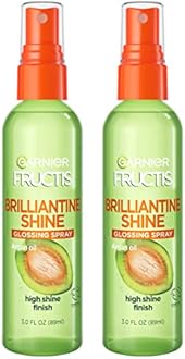 Garnier Fructis Style Brilliantine Shine Glossing Spray, All Hair Types, 3 oz. (Packaging May Vary), 2 Count
