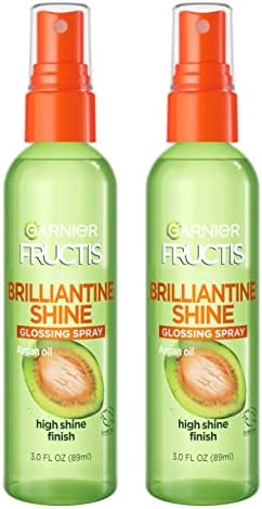 Garnier Fructis Style Brilliantine Shine Glossing Spray, All Hair Types, 3 oz. (Packaging May Vary), 2 Count