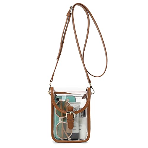 Image of FAIME Small Clear Bag Stadium Approved, Clear Crossbody Cell Phone Purses Bag with Adjustable Strap for Concerts