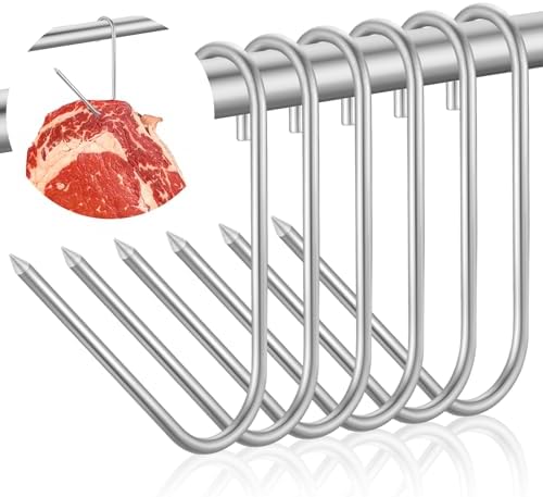 Teenyyou 6pcs Pit Barrel Cooker Meat Hooks, Stainless Steel Smoke...