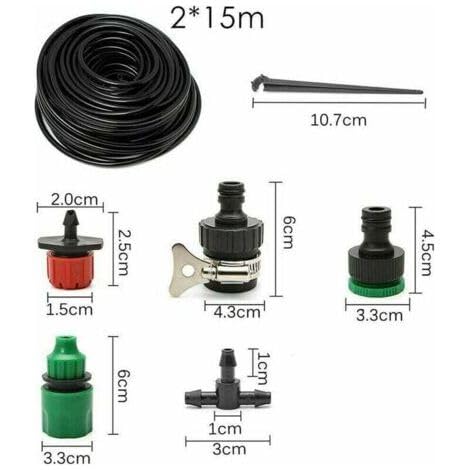 Kit Irrigazione a Goccia 148 Pezzi | Sistema di Micro-Irrigazione 30 Metri | Tubo Flessibile Regolabile per Giardino, Orto, Prato, Serra e Balcone | Risparmio Idrico