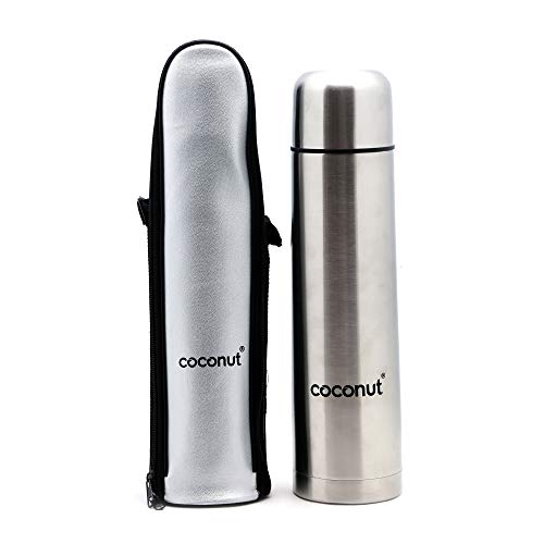 Coconut Stainless Steel Lava Thermos Steel Flip Lock Vacuum Flask – 1000 ML (Food Grade 304) – Silver