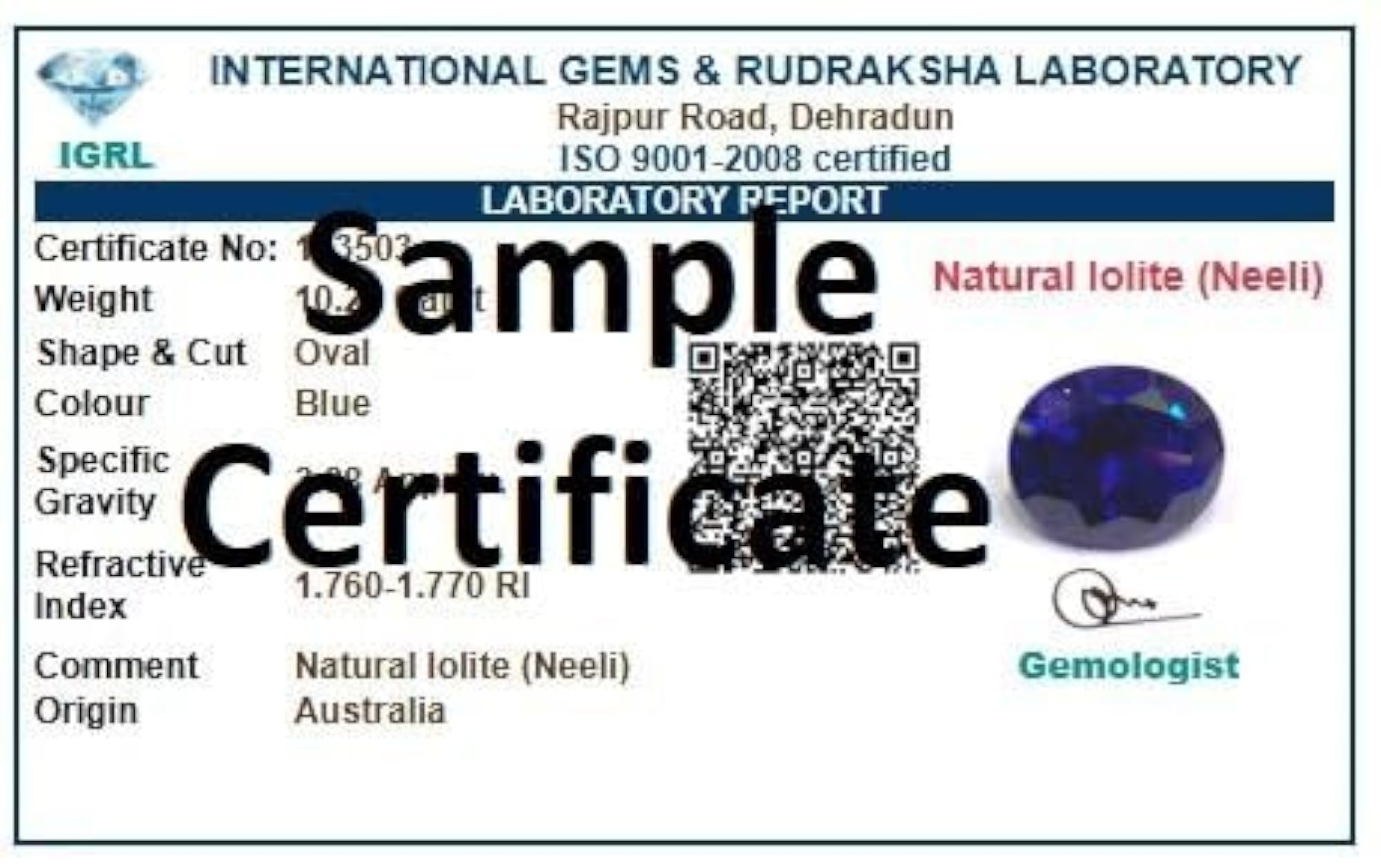 Iolite Neeli Energized Panchdhatu Plain Ring