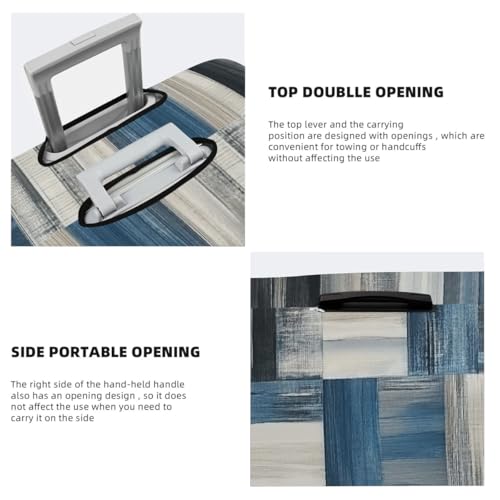 Blue And Grey Abstract Modern Stretchable Luggage Covers for Suitcase TSA Approved, Dust Proof and Scratch Resistant Travel Luggage Protector for Carry On (29-32 in)4