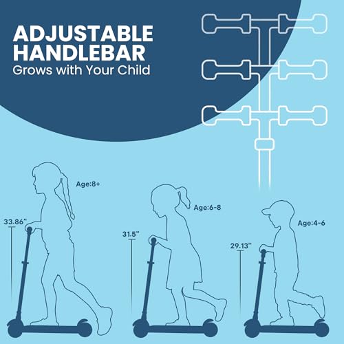 Dribbl 3-Wheel Kids Scooter - Lean-to-Steer Technology, Adjustable Height Handlebar, Wide Anti-Slip Deck, Scooter for Boys & Girls Ages 3+, Child Safety Approved, Support Riders Up to 165 lbs, Blue by Dribbl - Image 3