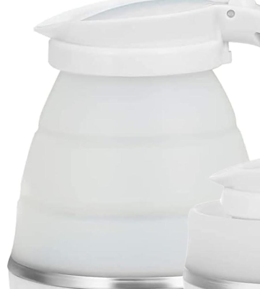 Travel Kettle Small Foldable Portable Kettle,Silicone Collapsible Tea Pot for Camping,Easy for Storage (White1): Home & Kitchen