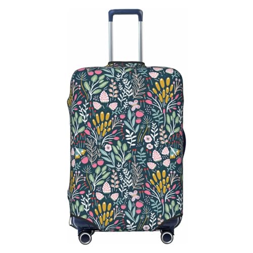 Berries and Leaves, Butterflies Luggage Cover Washable Elasticated Luggage Covers for Suitcase tsa Approved Stylish Dust and Scratch Resistant Luggage Case Protector