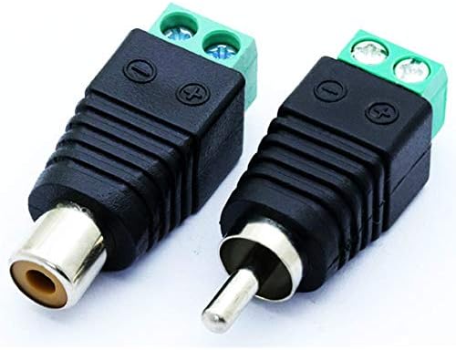 Greluma 20 Pcs Phono RCA Male and Female to AV Screw Terminal Audio/Video Connector Adapter (10 Pcs Male & 10 Pcs Female) - Image 3