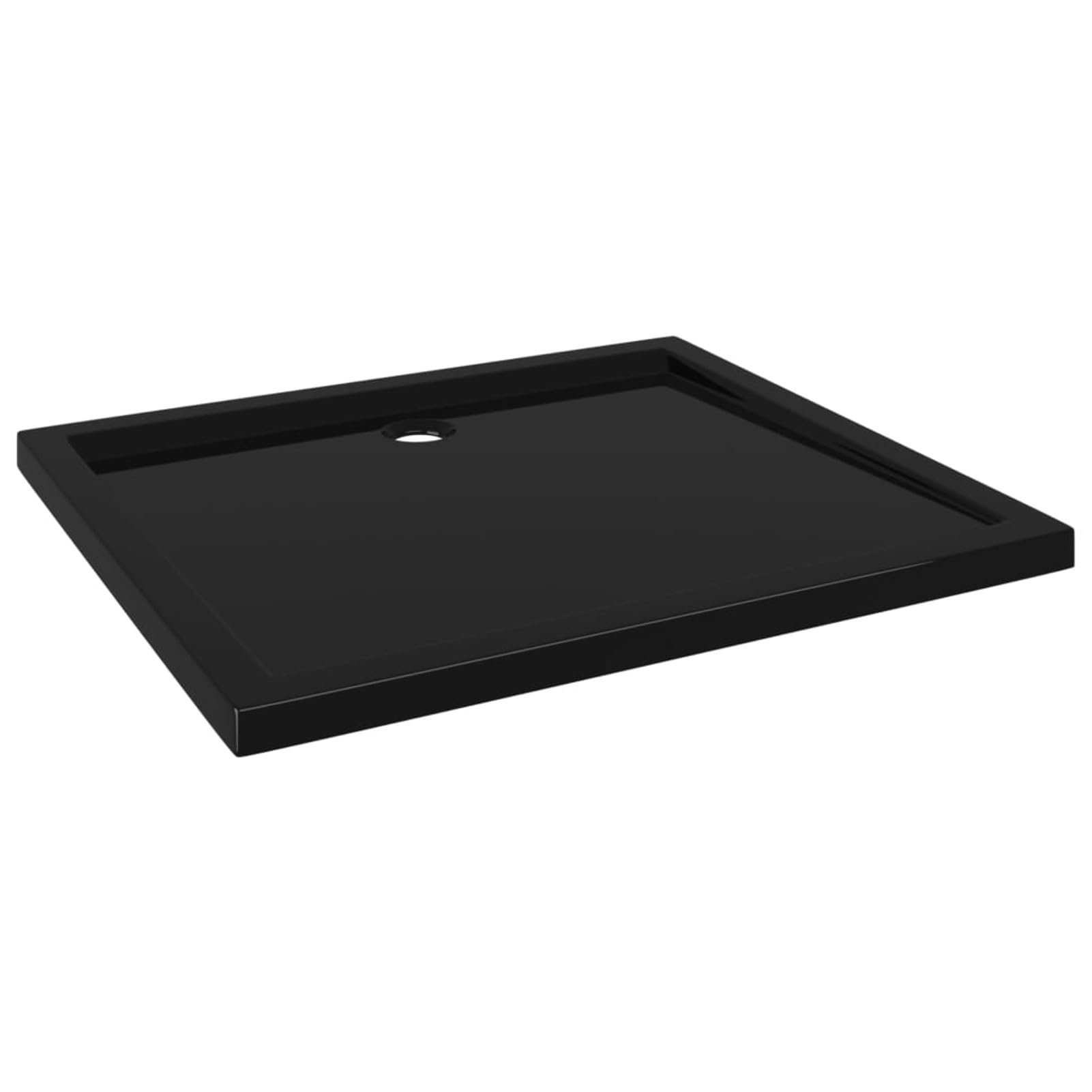 LAPOOH Plato de Ducha, Cabina De Ducha, Borde Plato Ducha, Mampara Plato De Ducha, Antideslizante Ducha, Rectangular Negro ABS 80x90 cm