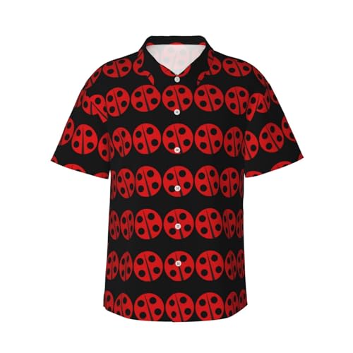 Chemise hawaïenne manches courtes imprimé coccinelle mode été décontractée grande taille
