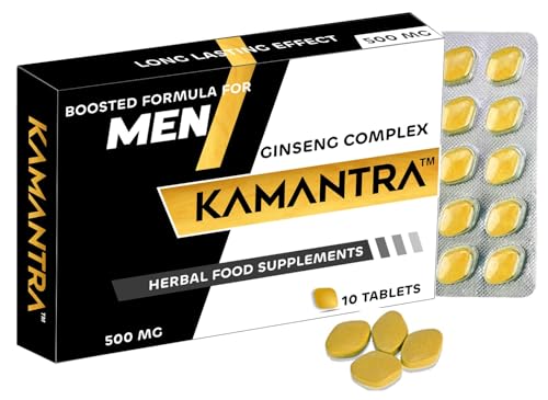 KAMANTRA Ginseng UK 500mg - Mantra to Enhance Your Performance - Extra Strength Performance Enhancing Pills Stamina Endurance Booster Supplement Pills for Men - 10 Booster Tablets