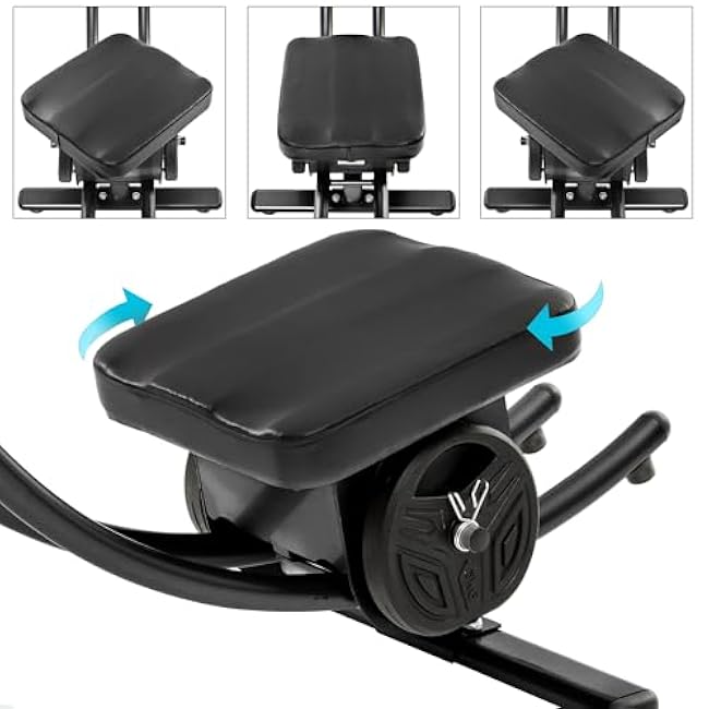 Deluxe Abdominal Crunch Coaster, 2023 Upgraded Ab Machine, Foldable Abdominal Exercise Machine, 6 Pack ABS Workout Equipment for Home gym with LCD Monitor, 2pc Weight Blocks(black)