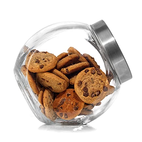 Joyjolt All-Sides Cookie Jar. Set Of 2 Cookie Jars For Kitchen Counter With Lids, Candy Jar, Dog Treat Container, Laundry Detergent Container, Large Canisters, Half Gallon Glass Jar With Lid Airtight #TOP7
