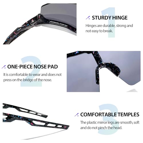 Image of Youth Baseball Sunglasses for Boys Girls Softball Cycling Sports Sunglasses Kids Lightweight UV Protection