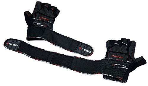 Image of Kobo WTG-13 Professional Leather Gym Gloves for Fitness /Functional Training Hand Protector (Medium)
